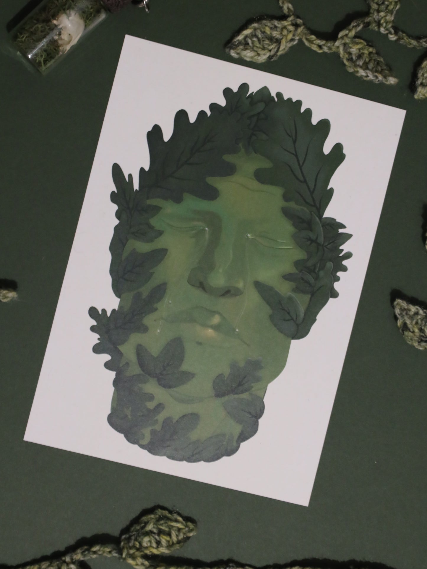 Crying Green Man A5 Print