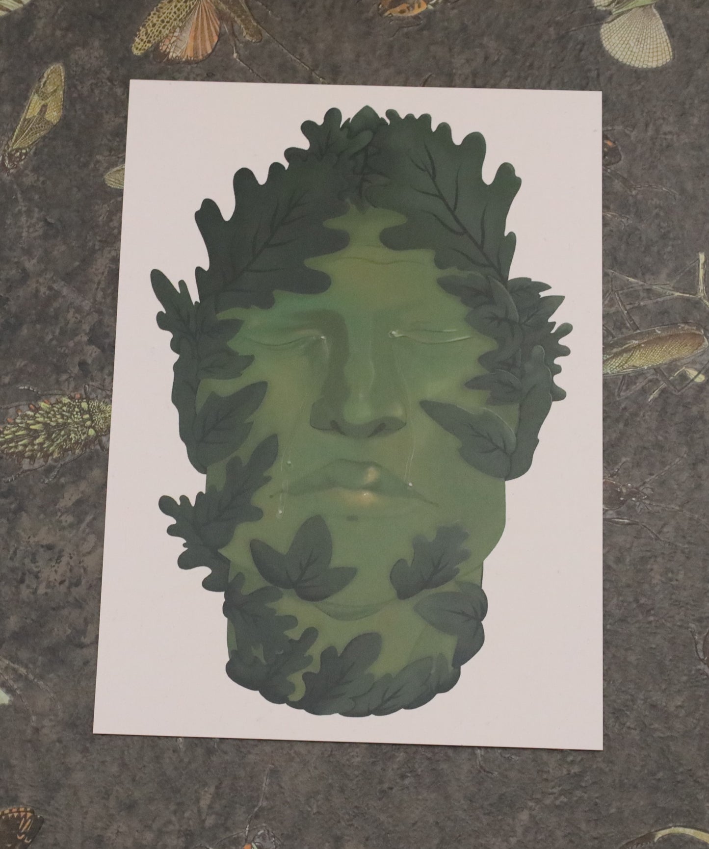 Crying Green Man A5 Print