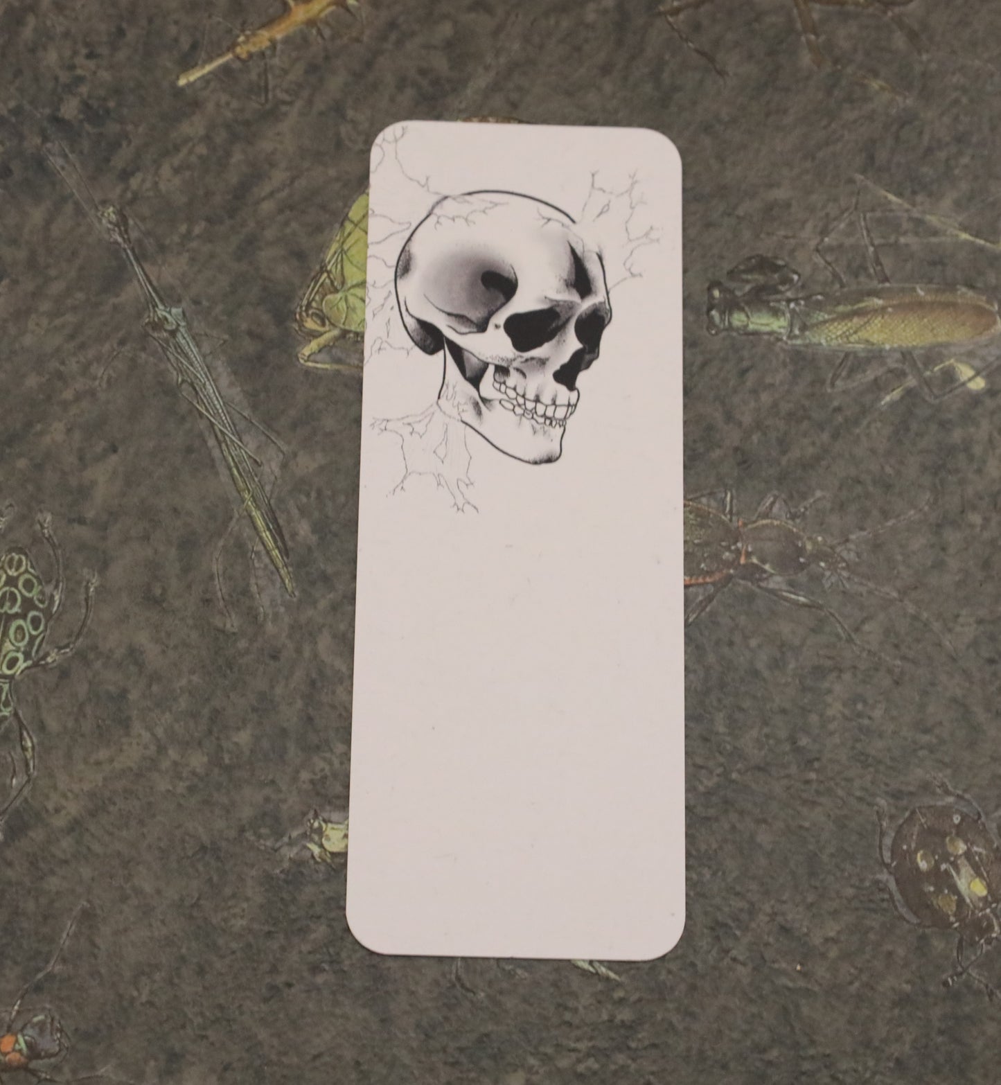 Paper Bookmark - Skulls & Web