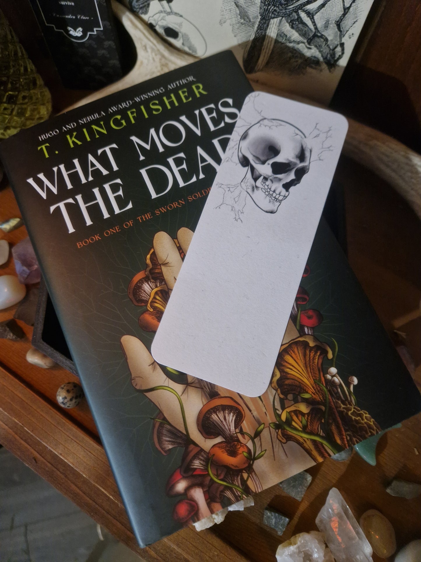 Paper Bookmark - Skulls & Web