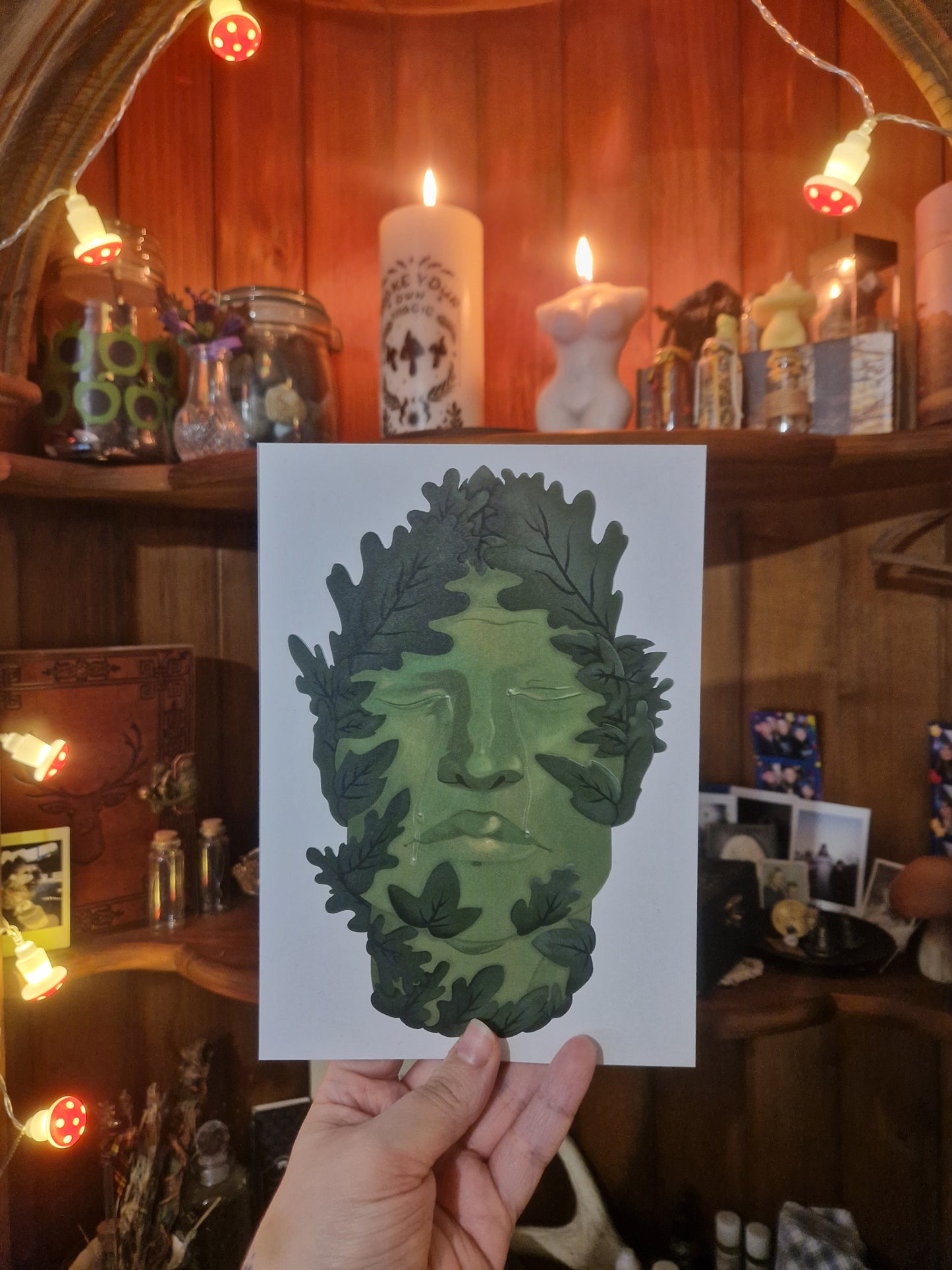 Crying Green Man A5 Print