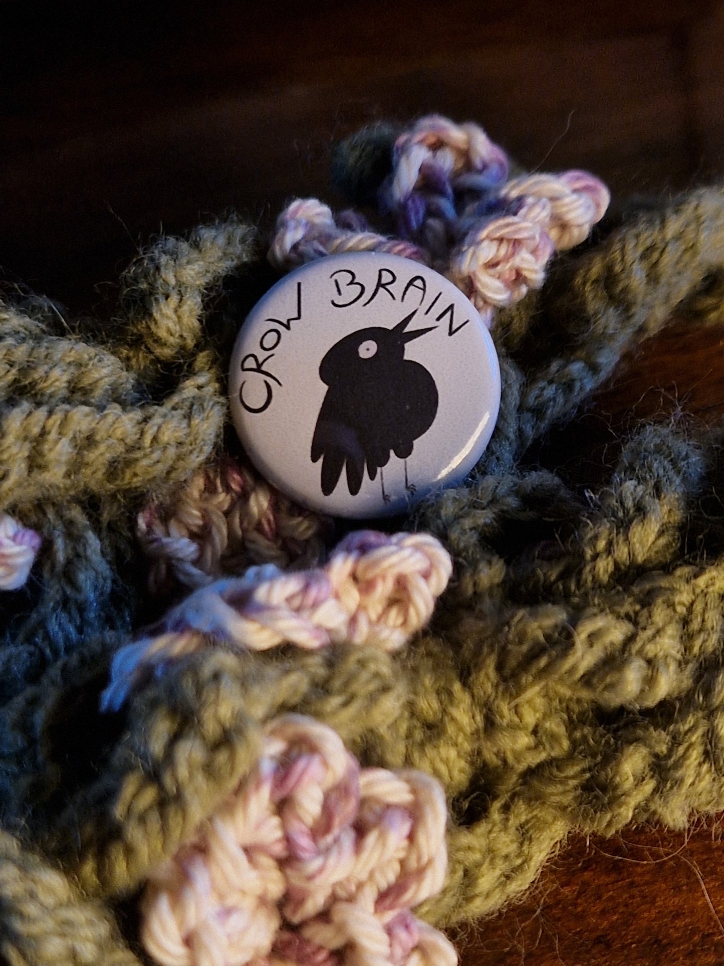 Crow Brain Pin Badge