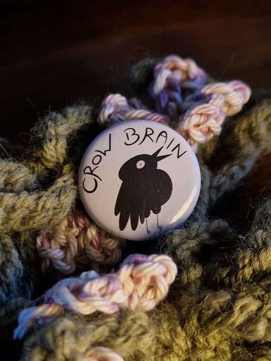 Crow Brain Pin Badge