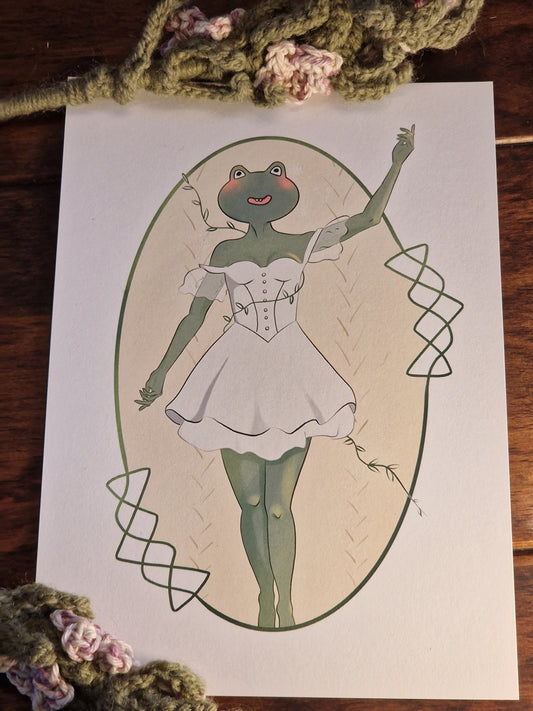 Frog Girl A5 Print