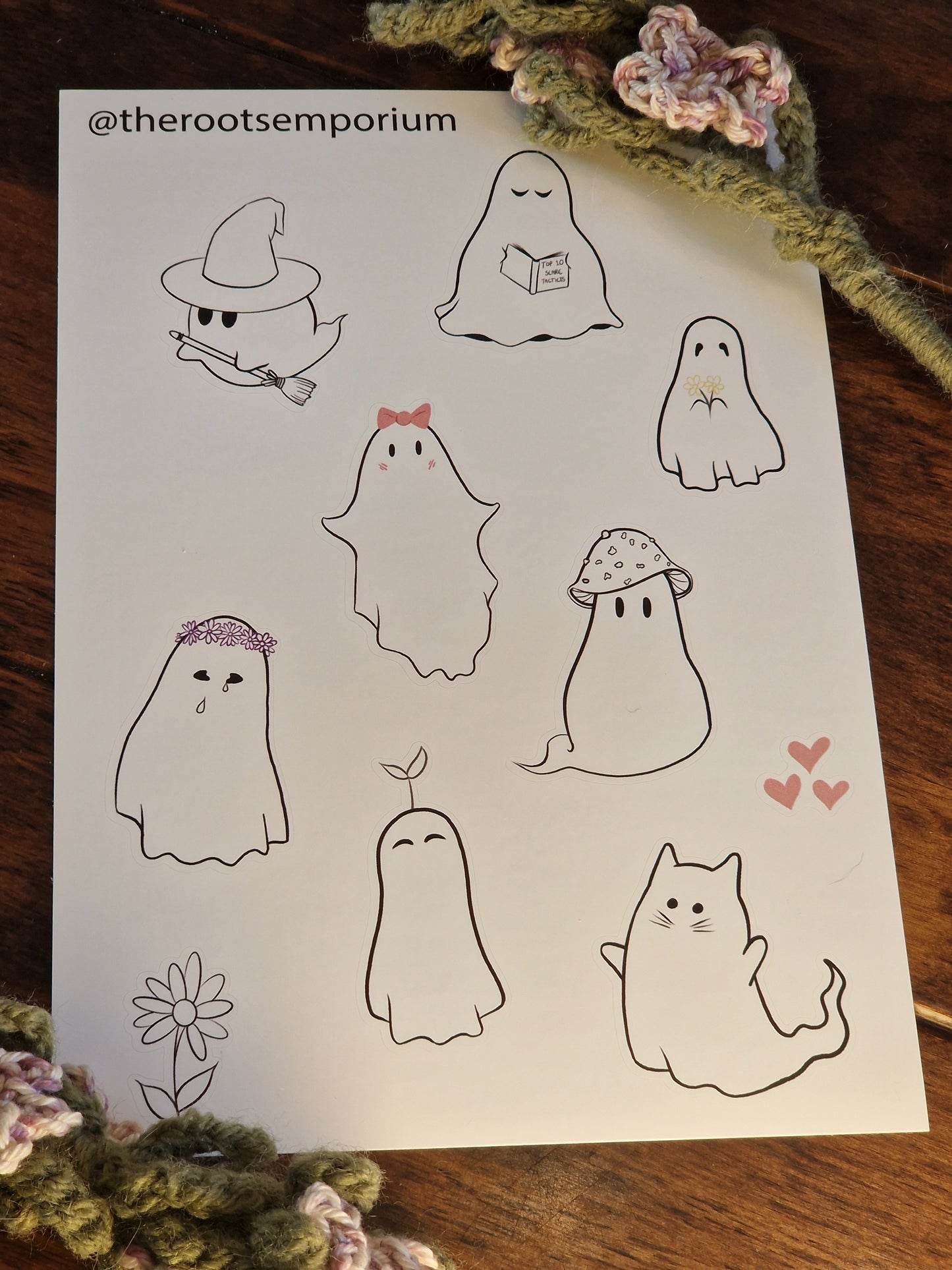 Cute Ghosts A5 Sticker Sheet