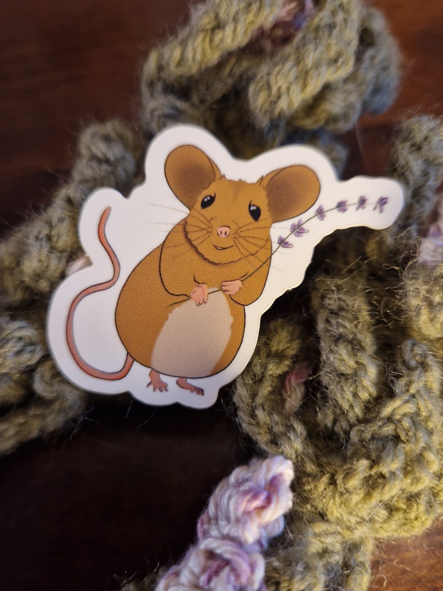 Mouse & Lavender Sticker