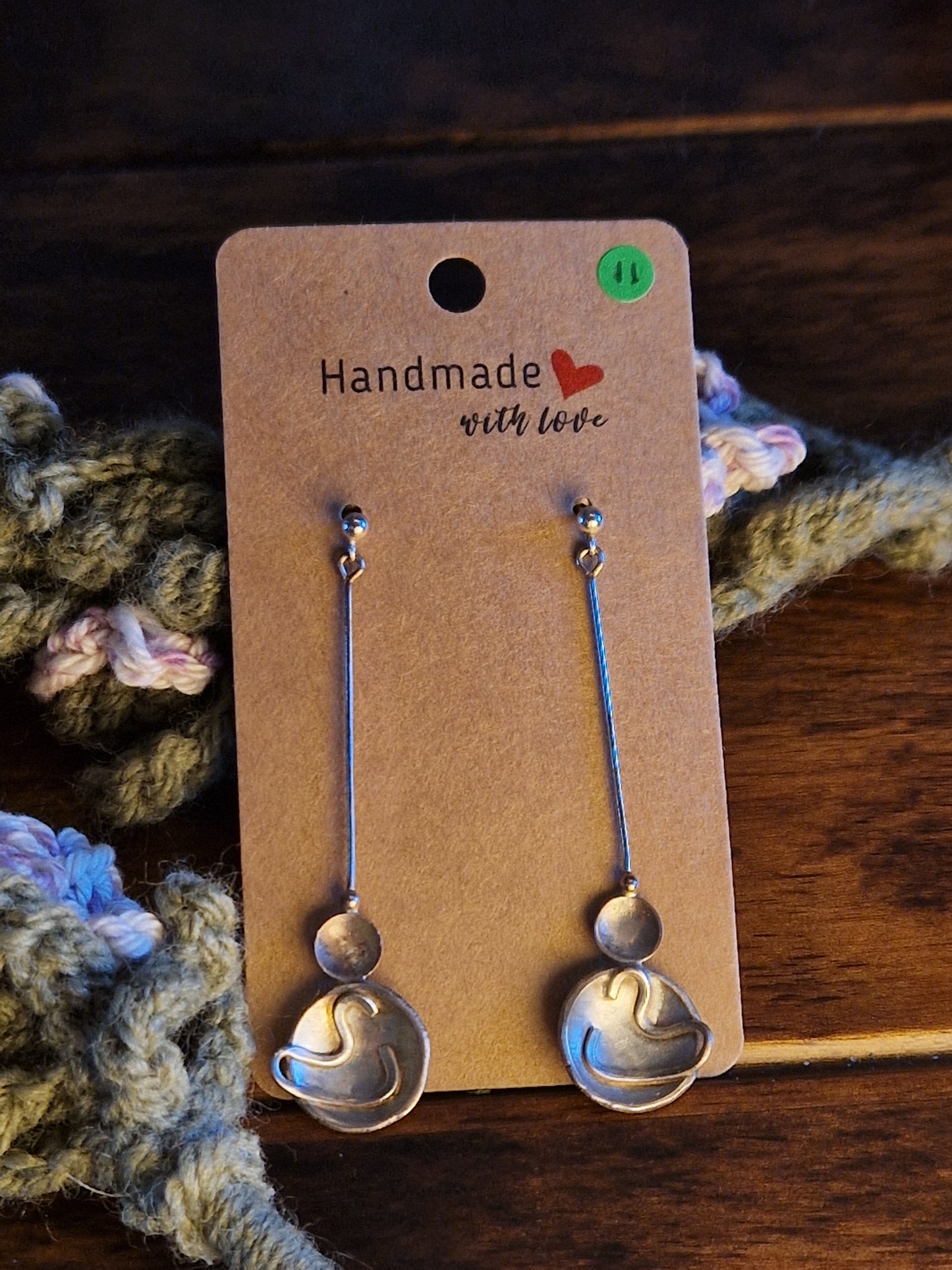 Sterling Silver Earrings with Loveheart Swirl