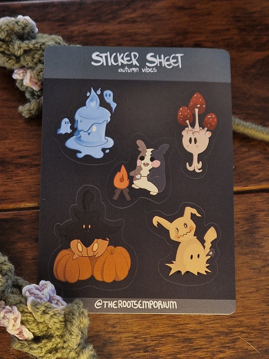 Autumn Pokemon Sticker Sheet