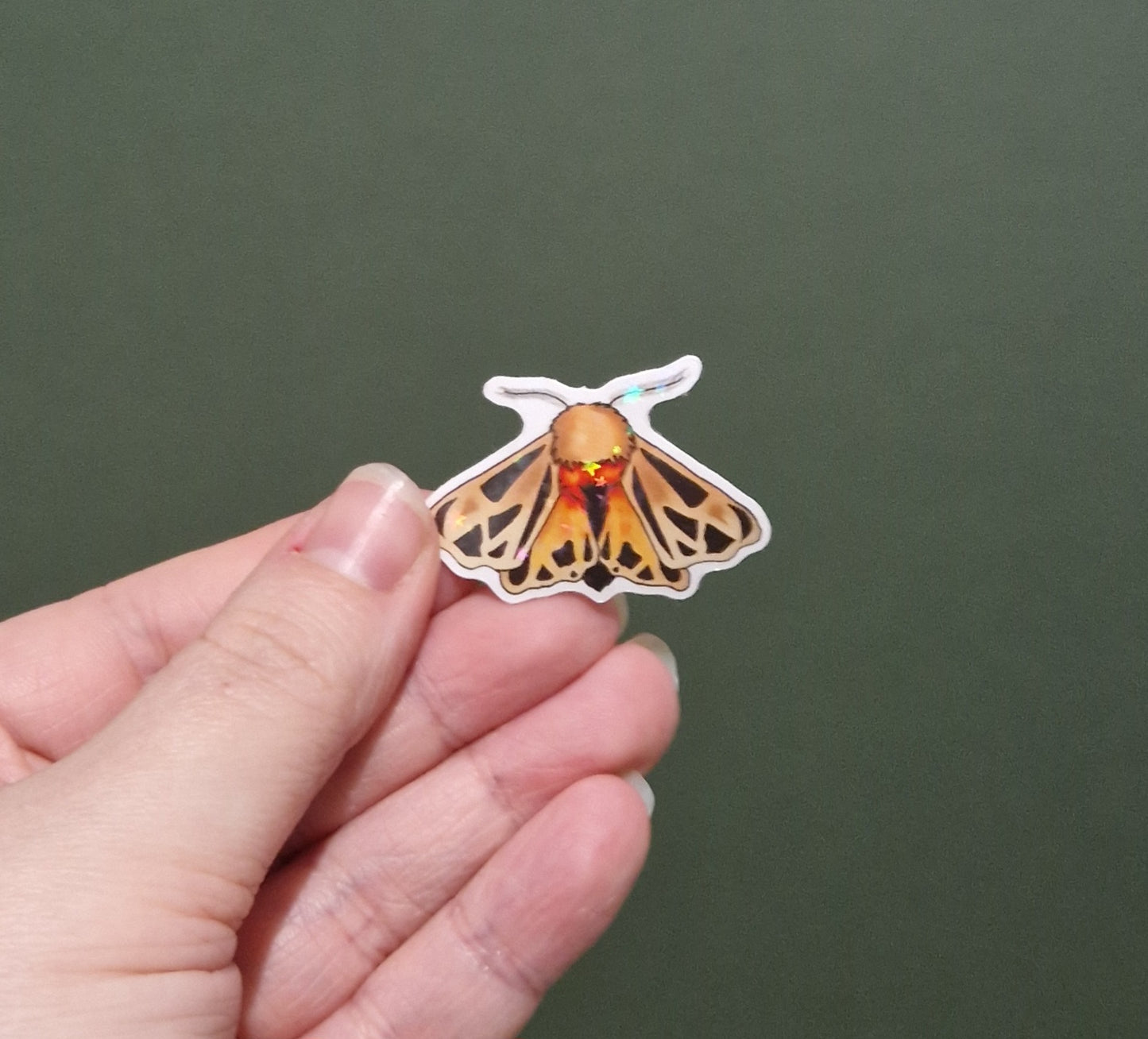 Small Orange Moth Sticker